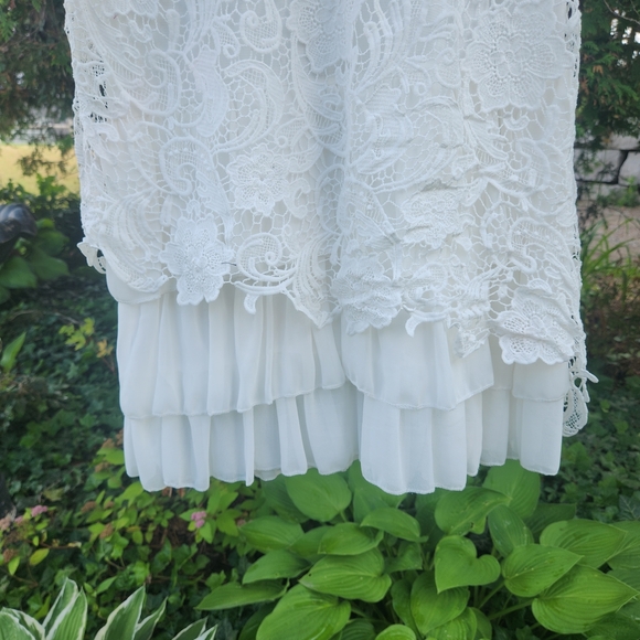 Simply Couture Cream Pleated Ruffled Blouse - Picture 5 of 5